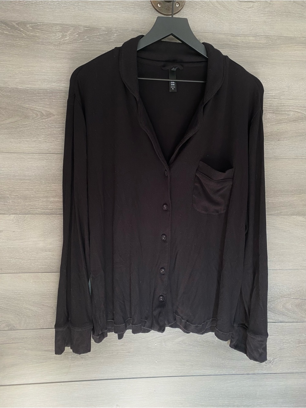 Skims Black Modal Sleep Top Long Sleeve